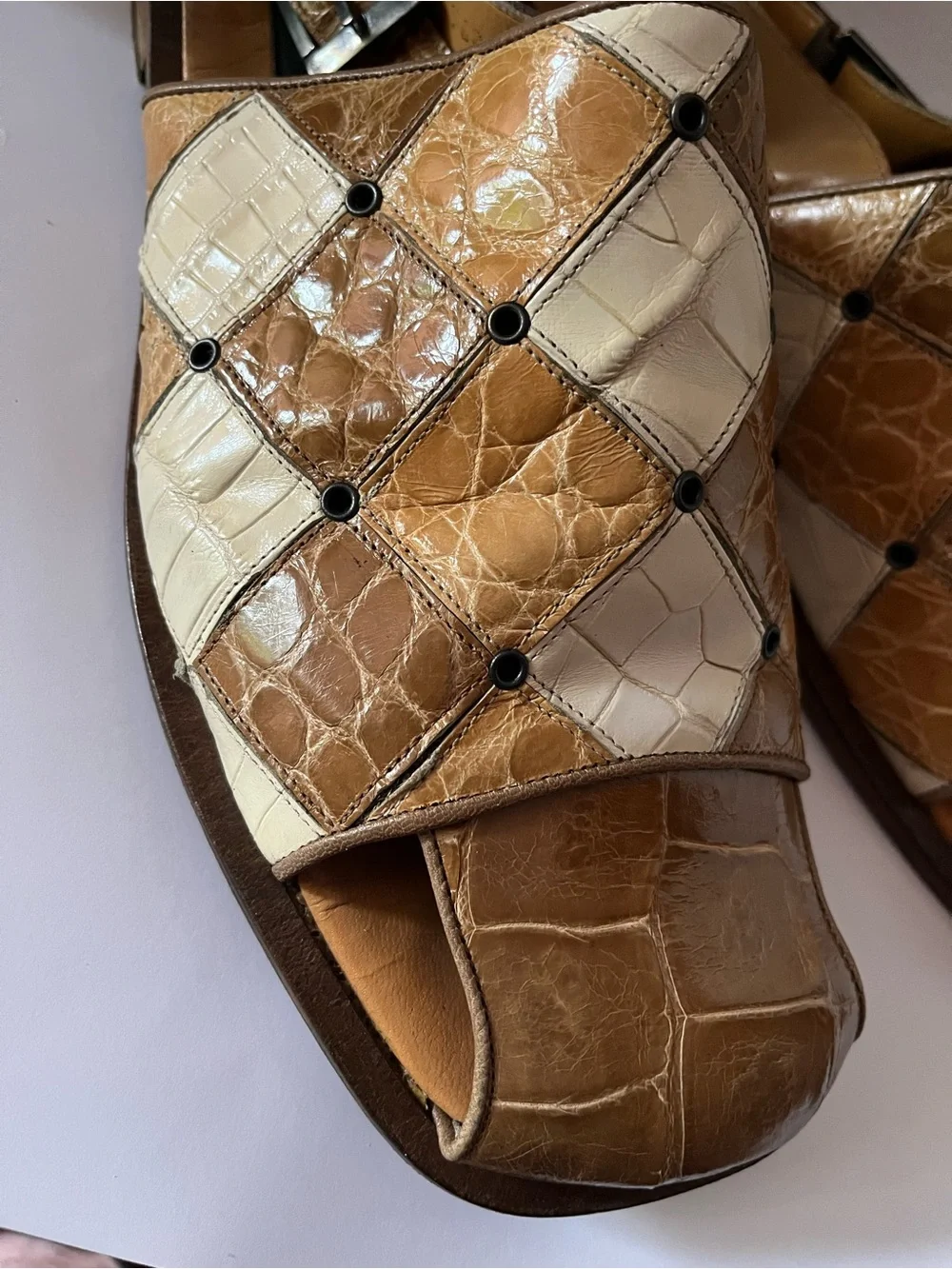 Mauri Patchwork Alligator SLingback Men's Dress Sandals